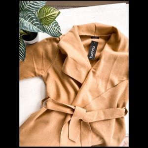 NWT boohoo camel wrap jacket